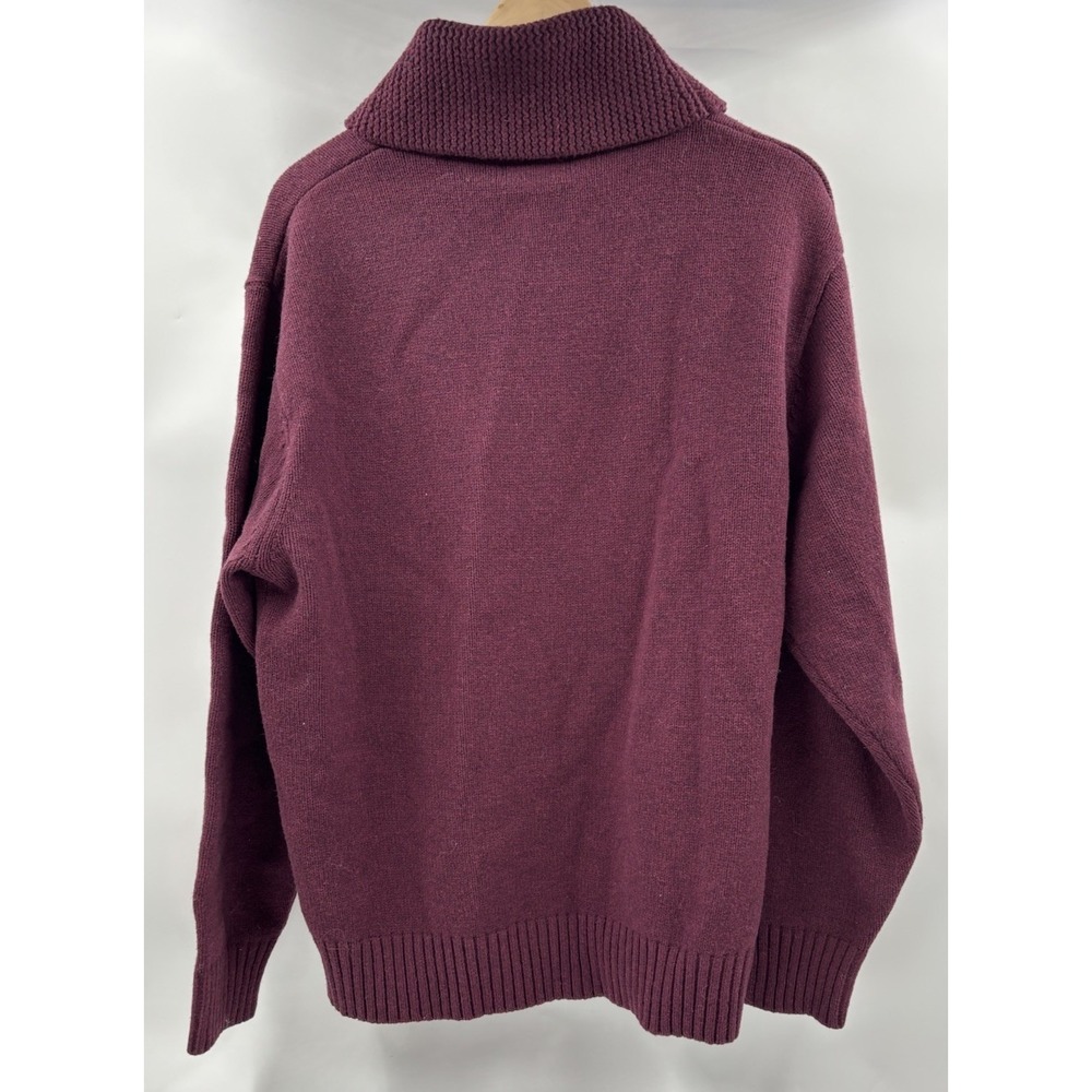 Pendleton Men's L‎ Maroon Lambswool V-Neck Collared Pullover Sweater - Picture 4 of 4